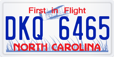 NC license plate DKQ6465