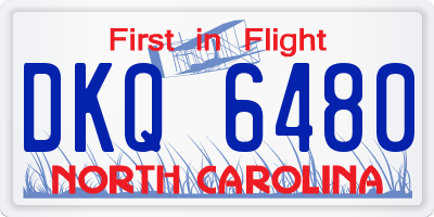 NC license plate DKQ6480
