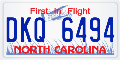 NC license plate DKQ6494