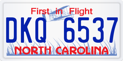 NC license plate DKQ6537