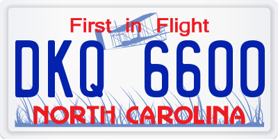 NC license plate DKQ6600