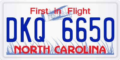 NC license plate DKQ6650