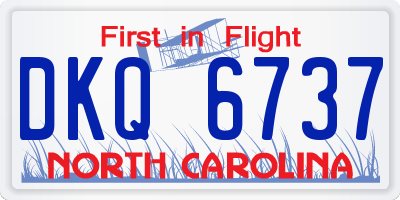NC license plate DKQ6737