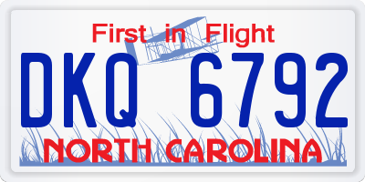 NC license plate DKQ6792