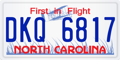 NC license plate DKQ6817