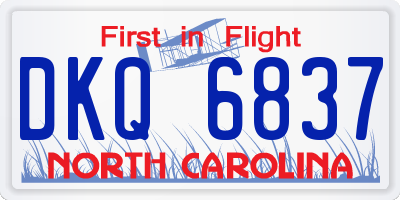 NC license plate DKQ6837