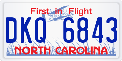 NC license plate DKQ6843