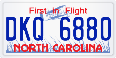 NC license plate DKQ6880