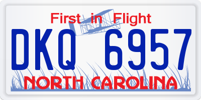 NC license plate DKQ6957