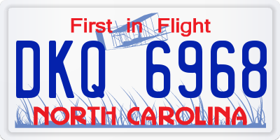NC license plate DKQ6968