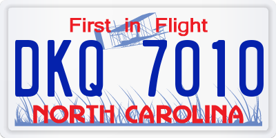 NC license plate DKQ7010
