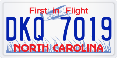 NC license plate DKQ7019