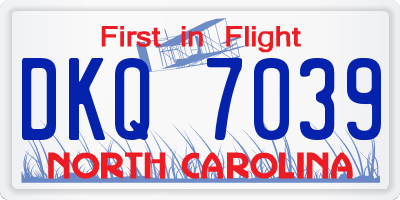 NC license plate DKQ7039