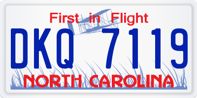 NC license plate DKQ7119