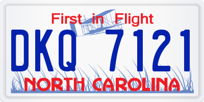 NC license plate DKQ7121