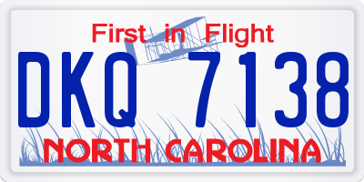 NC license plate DKQ7138