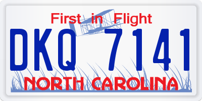 NC license plate DKQ7141