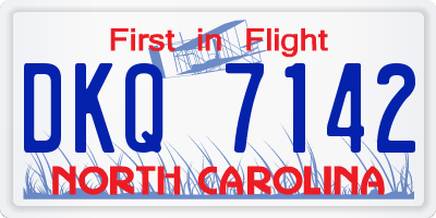 NC license plate DKQ7142