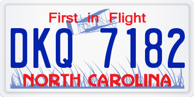 NC license plate DKQ7182