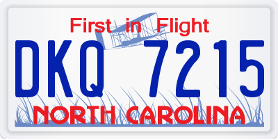 NC license plate DKQ7215