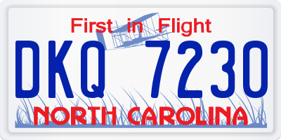 NC license plate DKQ7230