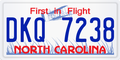 NC license plate DKQ7238