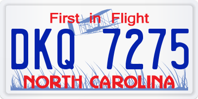 NC license plate DKQ7275