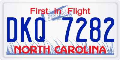 NC license plate DKQ7282