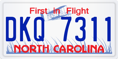 NC license plate DKQ7311