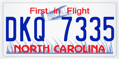 NC license plate DKQ7335