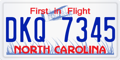 NC license plate DKQ7345