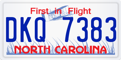 NC license plate DKQ7383