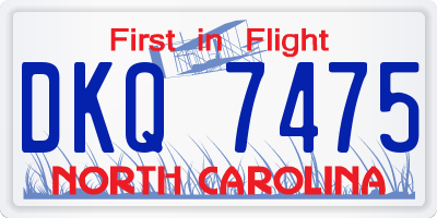 NC license plate DKQ7475