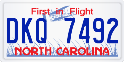 NC license plate DKQ7492