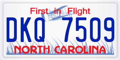 NC license plate DKQ7509
