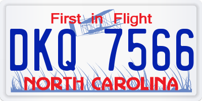 NC license plate DKQ7566