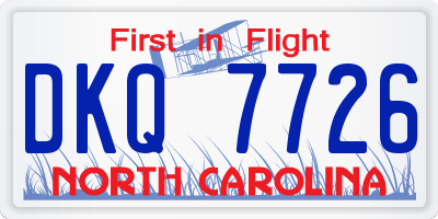 NC license plate DKQ7726