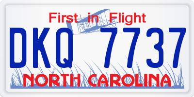 NC license plate DKQ7737