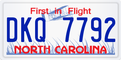 NC license plate DKQ7792