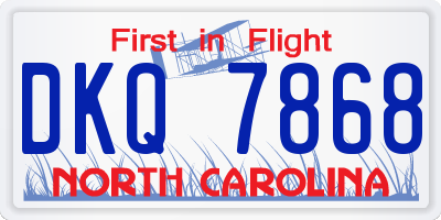 NC license plate DKQ7868