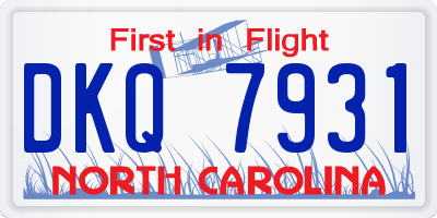 NC license plate DKQ7931