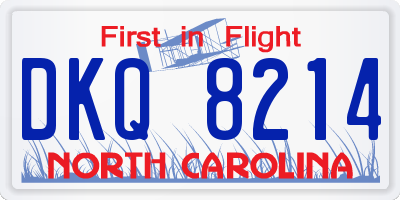NC license plate DKQ8214