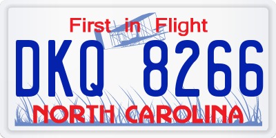 NC license plate DKQ8266