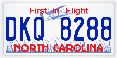 NC license plate DKQ8288