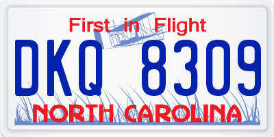 NC license plate DKQ8309