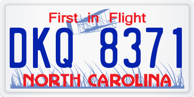 NC license plate DKQ8371