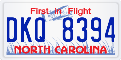 NC license plate DKQ8394