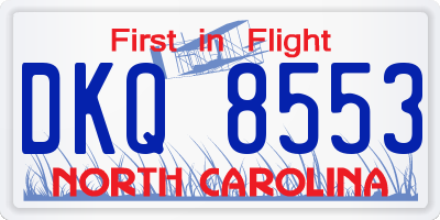 NC license plate DKQ8553