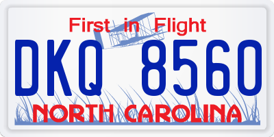 NC license plate DKQ8560