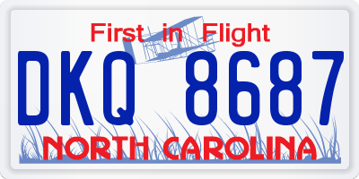 NC license plate DKQ8687